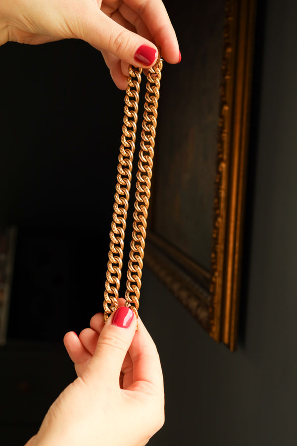 14k Antique Engraved Curb Chain