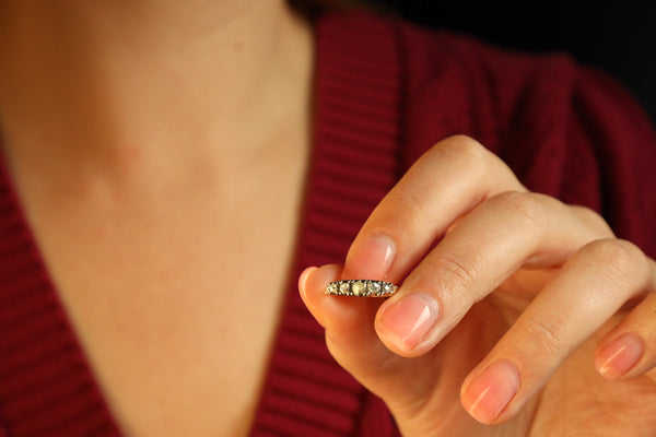 Antique Five Stone Diamond Ring, Solid 14k Gold