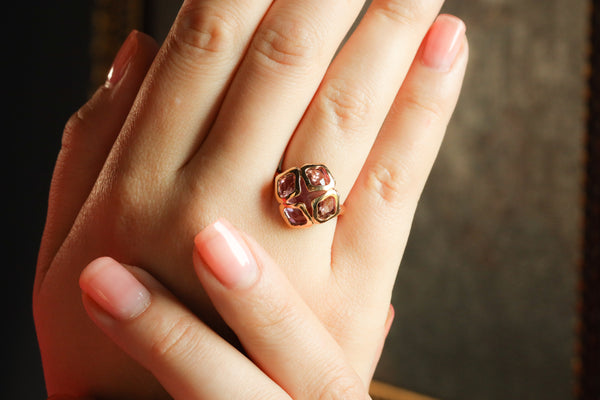 Amethyst Cabochon Ring 18k Gold by Chopard Imperiale, Swiss Signed Jewelry