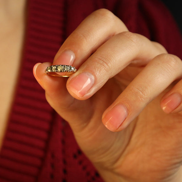 Antique Five Stone Diamond Ring, Solid 14k Gold
