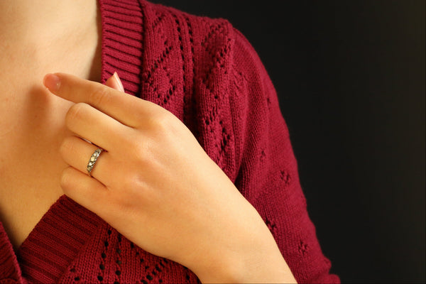 Antique Five Stone Diamond Ring, Solid 14k Gold