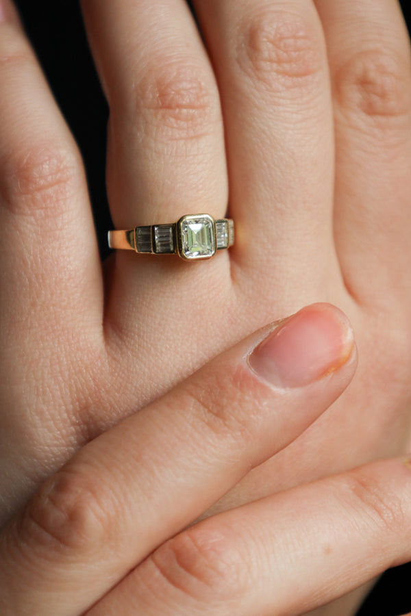 Asscher Cut Engagement Ring in 18K Gold