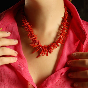 Red Coral branch necklace