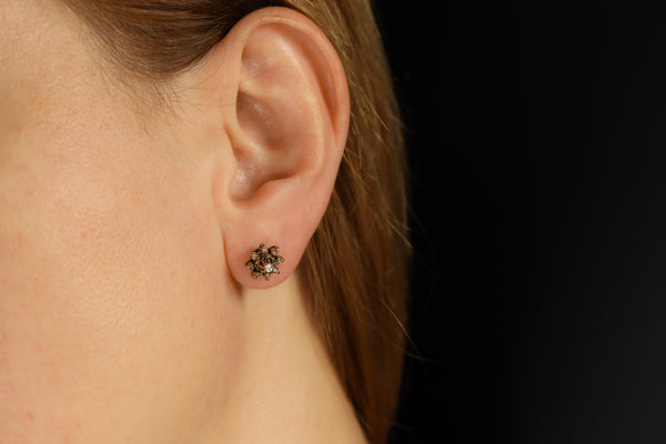 Diamond Tiny Star Stud Earrings - Antique Upcycled Jewelry