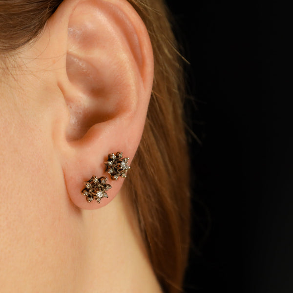 Diamond Tiny Star Stud Earrings - Antique Upcycled Jewelry