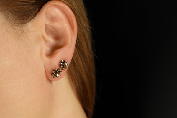 Diamond Tiny Star Stud Earrings - Antique Upcycled Jewelry