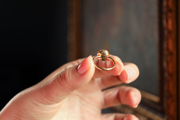 Small Dome Ring, Hammered 18k Gold