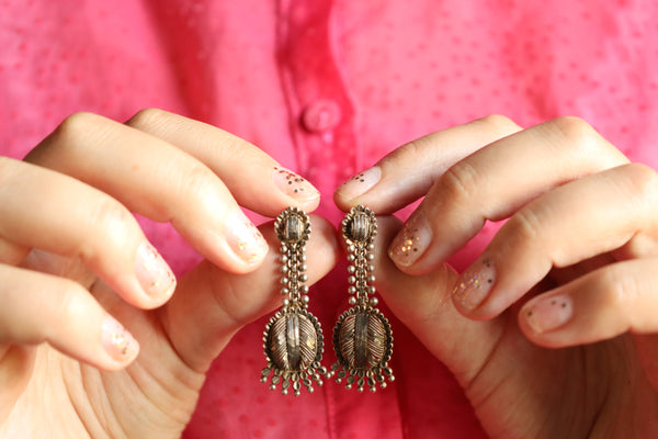 Long Tassel Antique Earrings