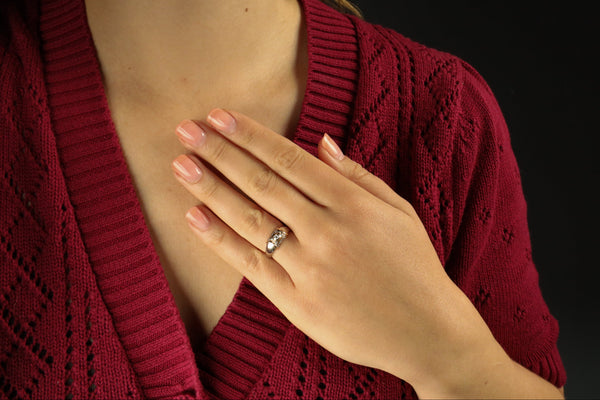 Pinky Diamond Ring in Solid 14k White Gold