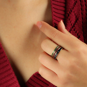 Natural Sapphire Full Eternity Ring, Solid 14k Gold