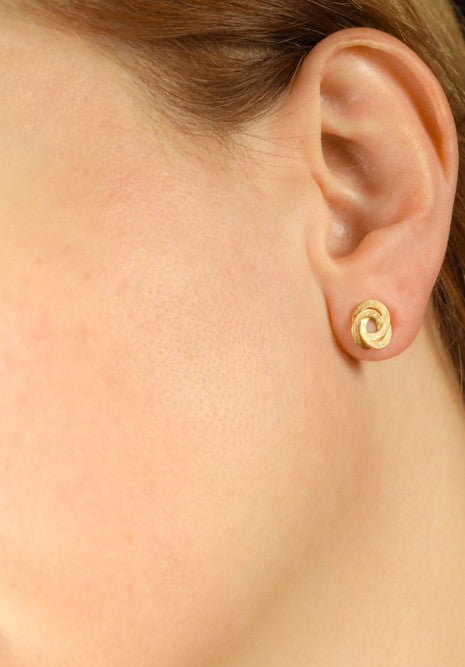 Trinity Earrings in 18k Brushed Gold