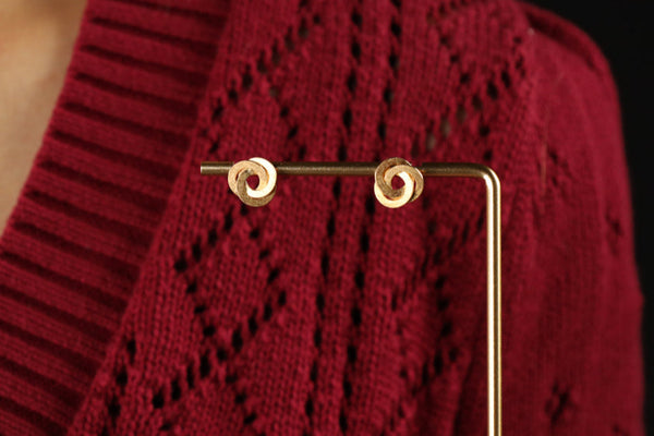 Trinity Earrings in 18k Brushed Gold