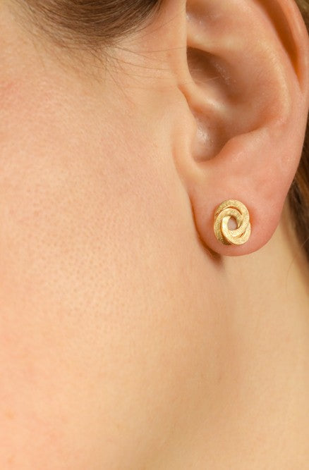 Trinity Earrings in 18k Brushed Gold