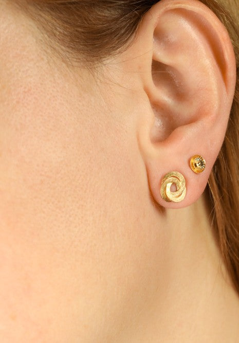 Trinity Earrings in 18k Brushed Gold