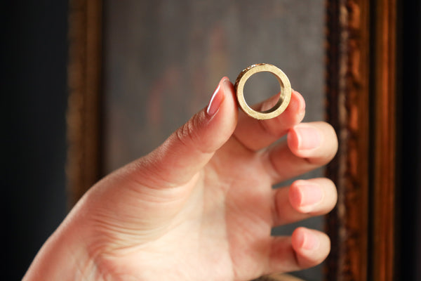 Fidget Ring, Unisex Solid 18k Gold Spinning Band