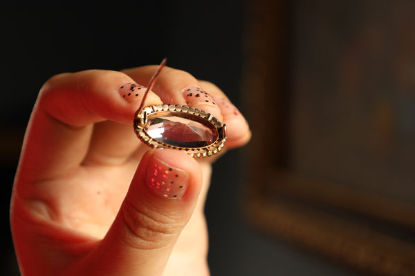 Antique Victorian Pearl and Amethyst Brooch