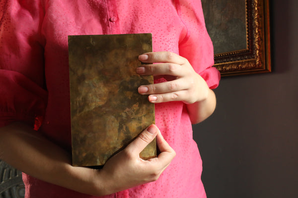 Vintage Trinket Jewelry Box with Pink Marble and Lapis Lazuli Inlay