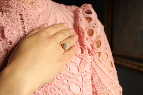 Wire Wrapped Beehive Ring in Woven 14k Filigree Gold