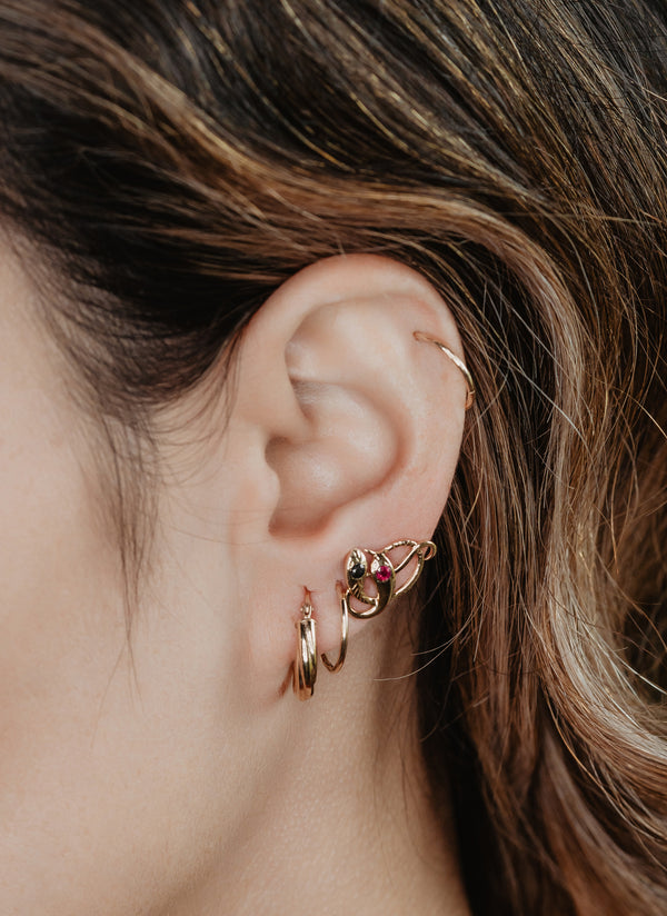 Antique Victorian Ruby Snake Studs, Antique Sapphire Double Headed Snake Earrings, Antique Rose Gold Earrings - Journey Jewellery Online Design Jewelry Shop