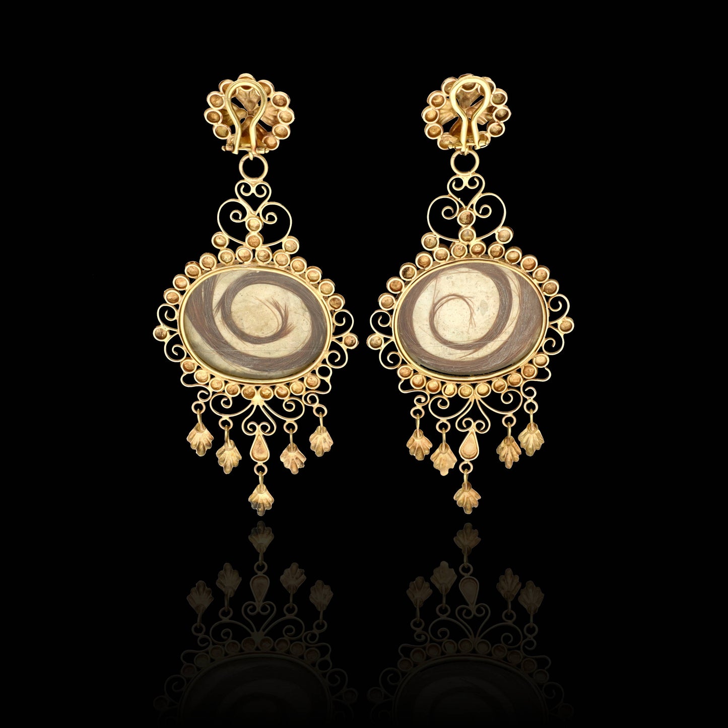 An absolutely UNIQUE and MUSEUM-WORTHY Early Victorian era cupid miniature earrings made of solid 14k yellow gold! Coming from Italy, this almost 250 year old earrings boast an amazing decorative profile.