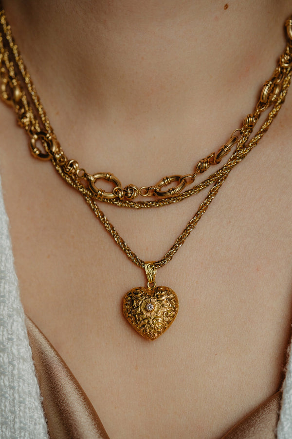 Antique Portuguese Fancy Link Chain 19.2K Solid Yellow Gold - Pretty Different Shop