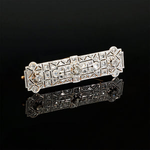 Antique Platinum 3.6CT Rose Cut Diamond Brooch - Pretty Different Shop