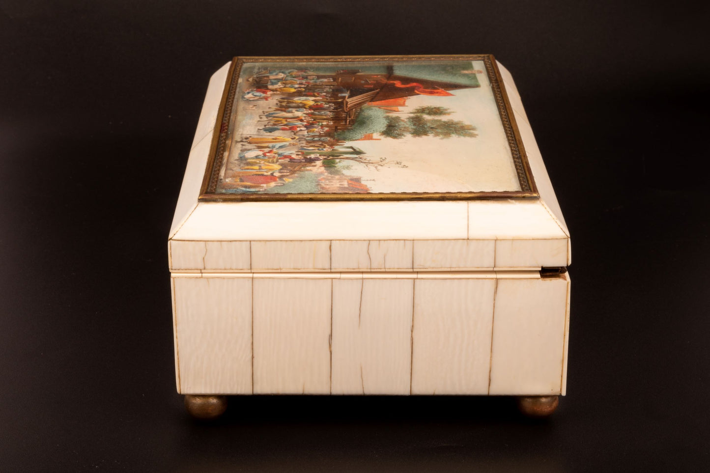 Antique Victorian Antique Jewelry Box with Oil Painting - Pretty Different Shop