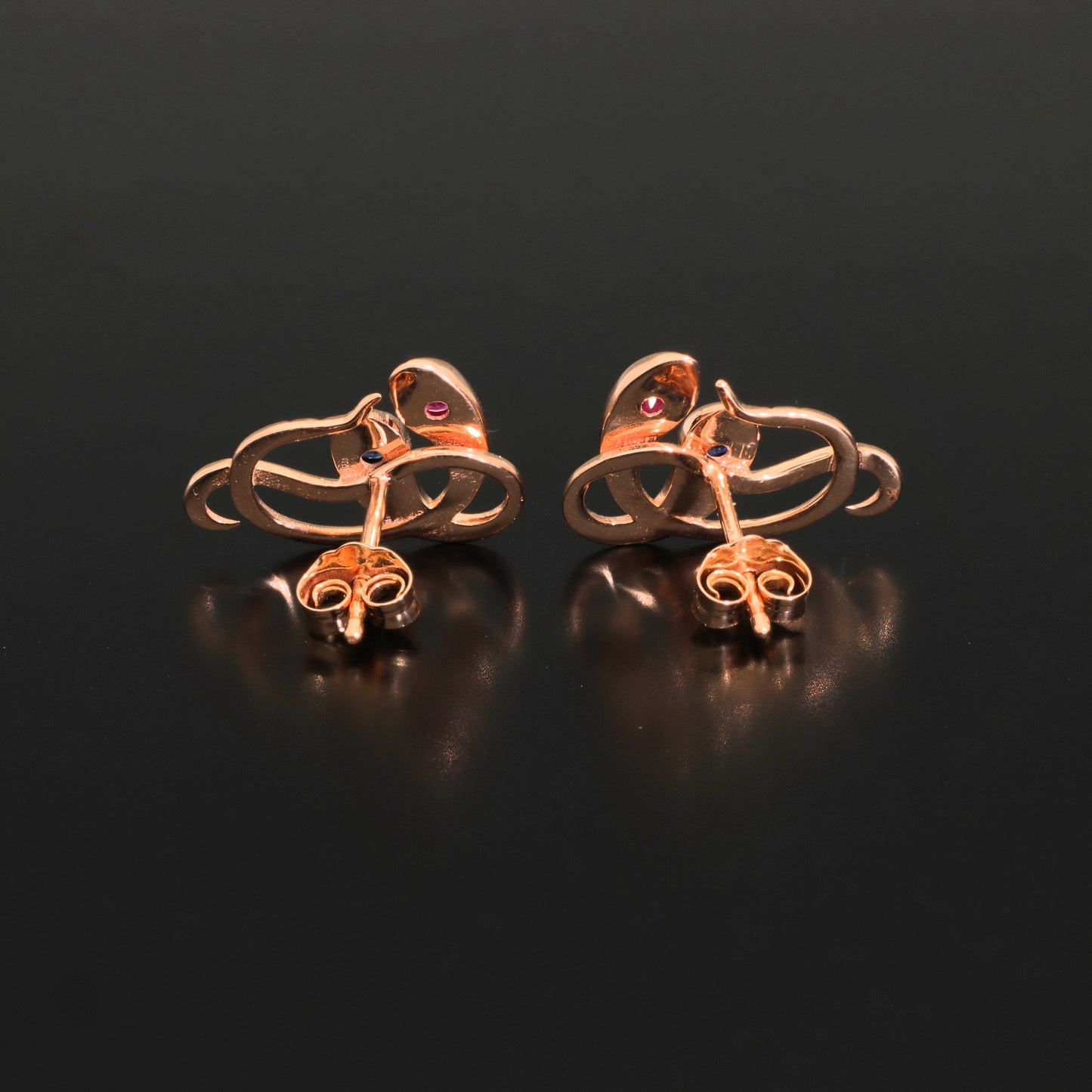 Antique Victorian Ruby Snake Studs, Antique Sapphire Double Headed Snake Earrings, Antique Rose Gold Earrings - Journey Jewellery Online Design Jewelry ShopAntique Victorian Ruby Snake Studs, Antique Sapphire Double Headed Snake Earrings, Antique Rose Gold Earrings - Journey Jewellery Online Design Jewelry Shop