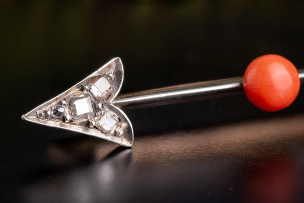 Antique French Diamond Cupids Arrow Brooch - Pretty Different Shop