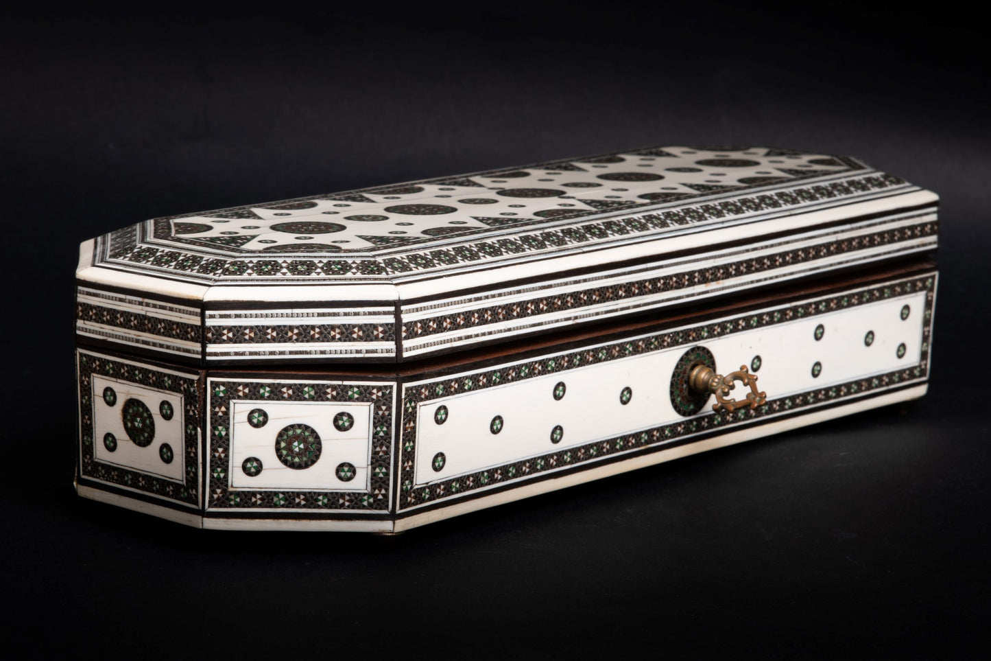 Large Victorian Antique Mosaic Jewelry Box - Pretty Different Shop
