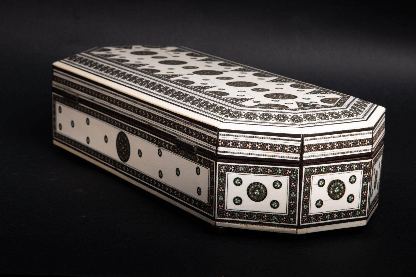 Large Victorian Antique Mosaic Jewelry Box - Pretty Different Shop