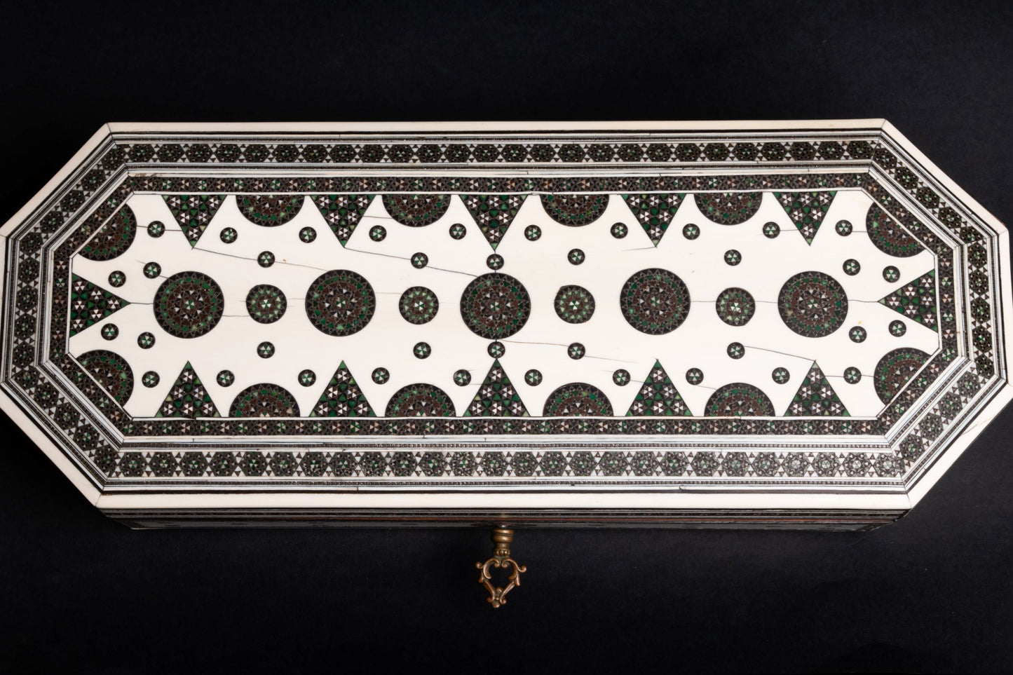 Large Victorian Antique Mosaic Jewelry Box - Pretty Different Shop