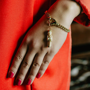 UNISEX 18K Gold Vintage Lobster Lock Curb Chain Bracelet
