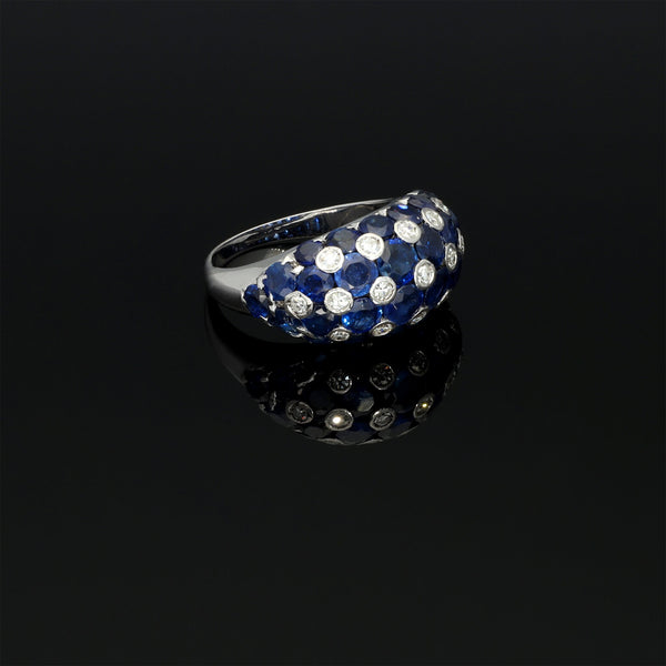 Untreated Sapphire and Diamond Solid 14k White Gold Ring - Pretty Different Shop