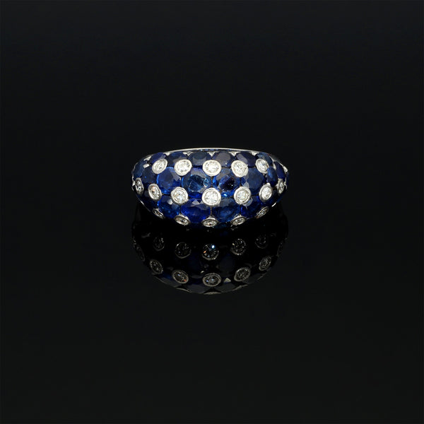 Untreated Sapphire and Diamond Solid 14k White Gold Ring - Pretty Different Shop