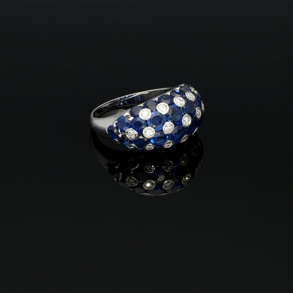 Untreated Sapphire and Diamond Solid 14k White Gold Ring - Pretty Different Shop