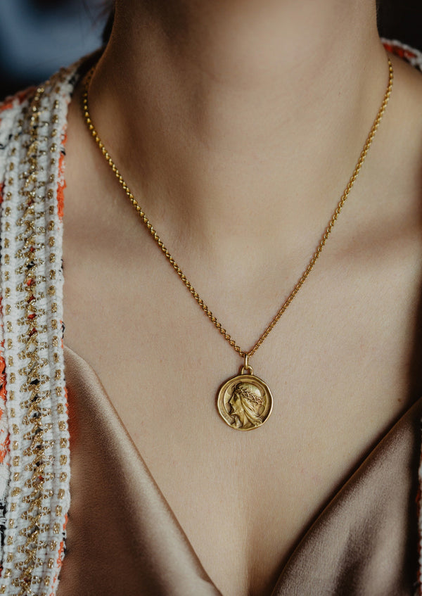 Art Deco 1940s Jesus Christ Religious Medal by Augis - Pretty Different Shop