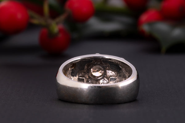 Wide White Gold Celestial Starburst Diamond Ring - Pretty Different Shop