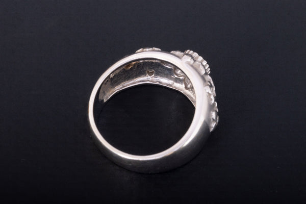 Wide White Gold Celestial Starburst Diamond Ring - Pretty Different Shop