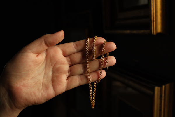 Antique Georgian Fancy Link Chain Necklace with Tube Lock