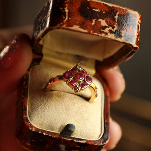 Antique Revival Natural Ruby and Diamond Ring