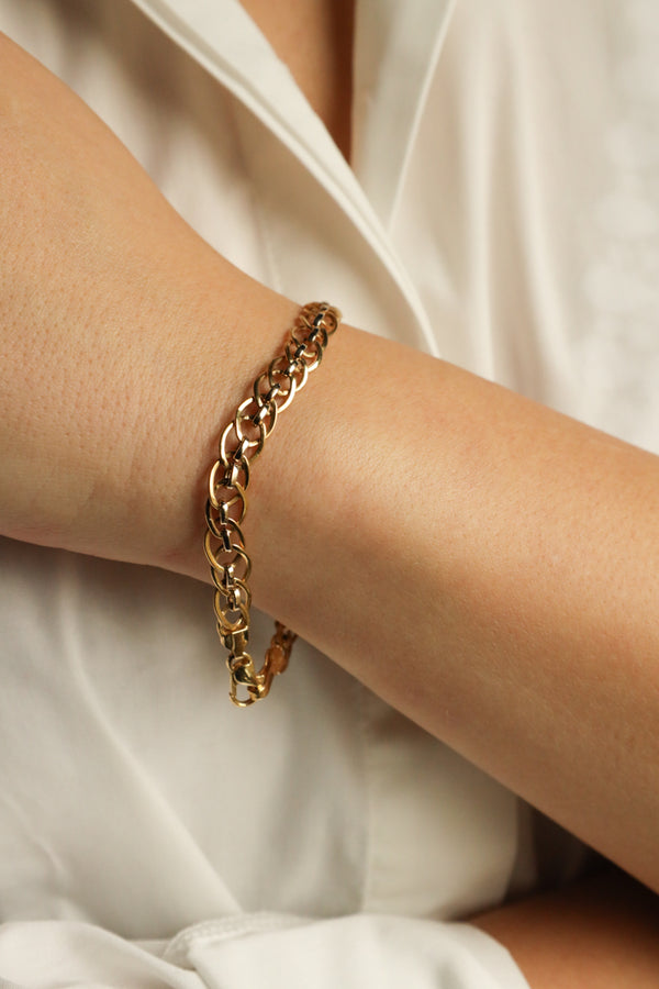 18k Two Tone Gold Mesh Bracelet