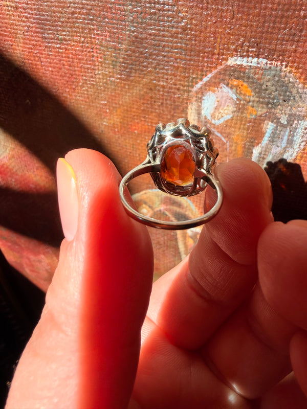 Vintage Citrine Ring with Madeira Citrine: 18k Gold