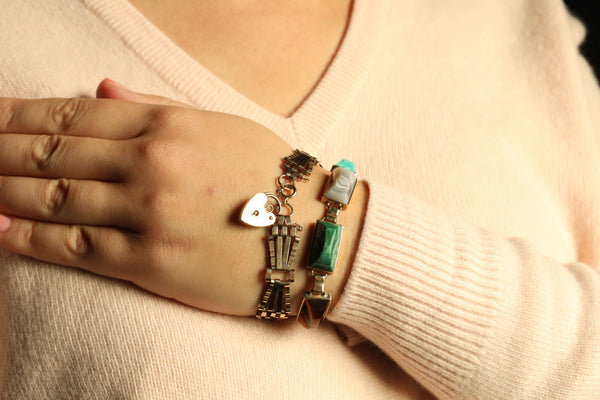 9k Gold Agate Bracelet: Scottish Jewelry