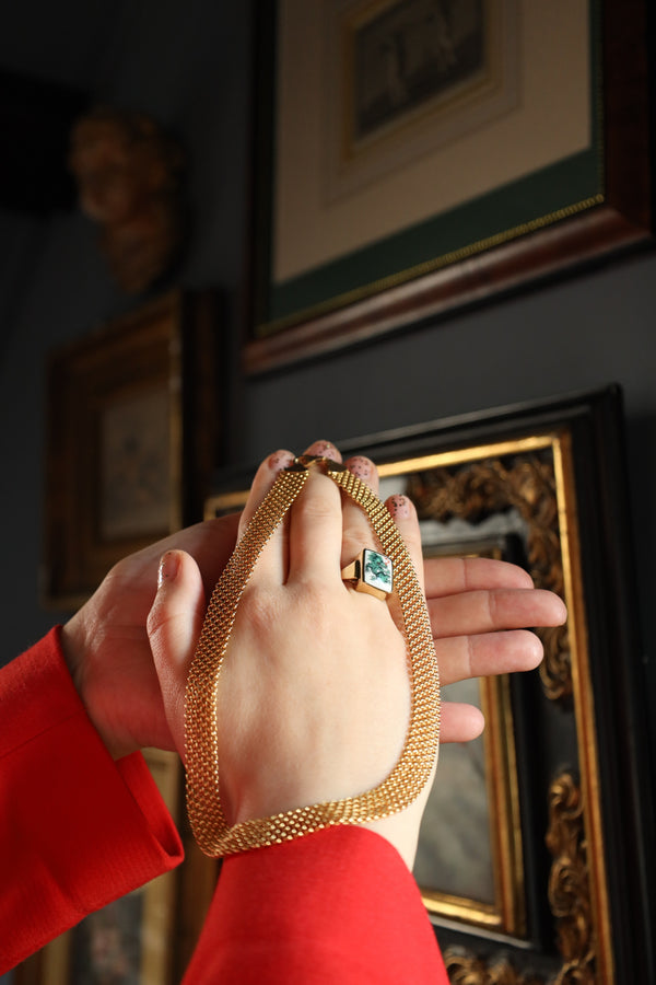 Vintage Necklace 14k, Fancy Link Chain, Statement Jewelry