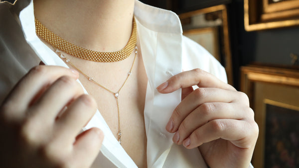 Vintage Necklace 14k, Fancy Link Chain, Statement Jewelry