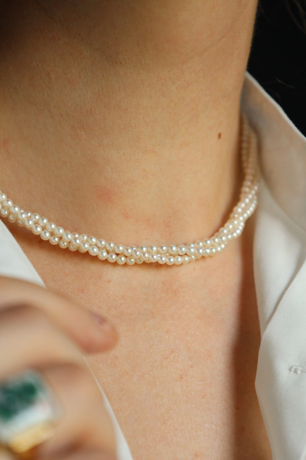 Anique Pearl Choker Necklace with Turquoise Clasp
