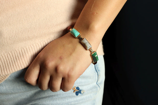 9k Gold Agate Bracelet: Scottish Jewelry