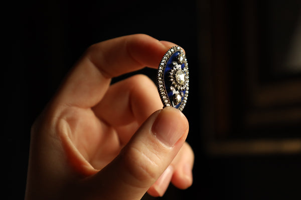 Antique Georgian Era Brooch with Rose Cut Diamonds
