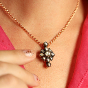 Antique Revival Diamond Flower Brooch